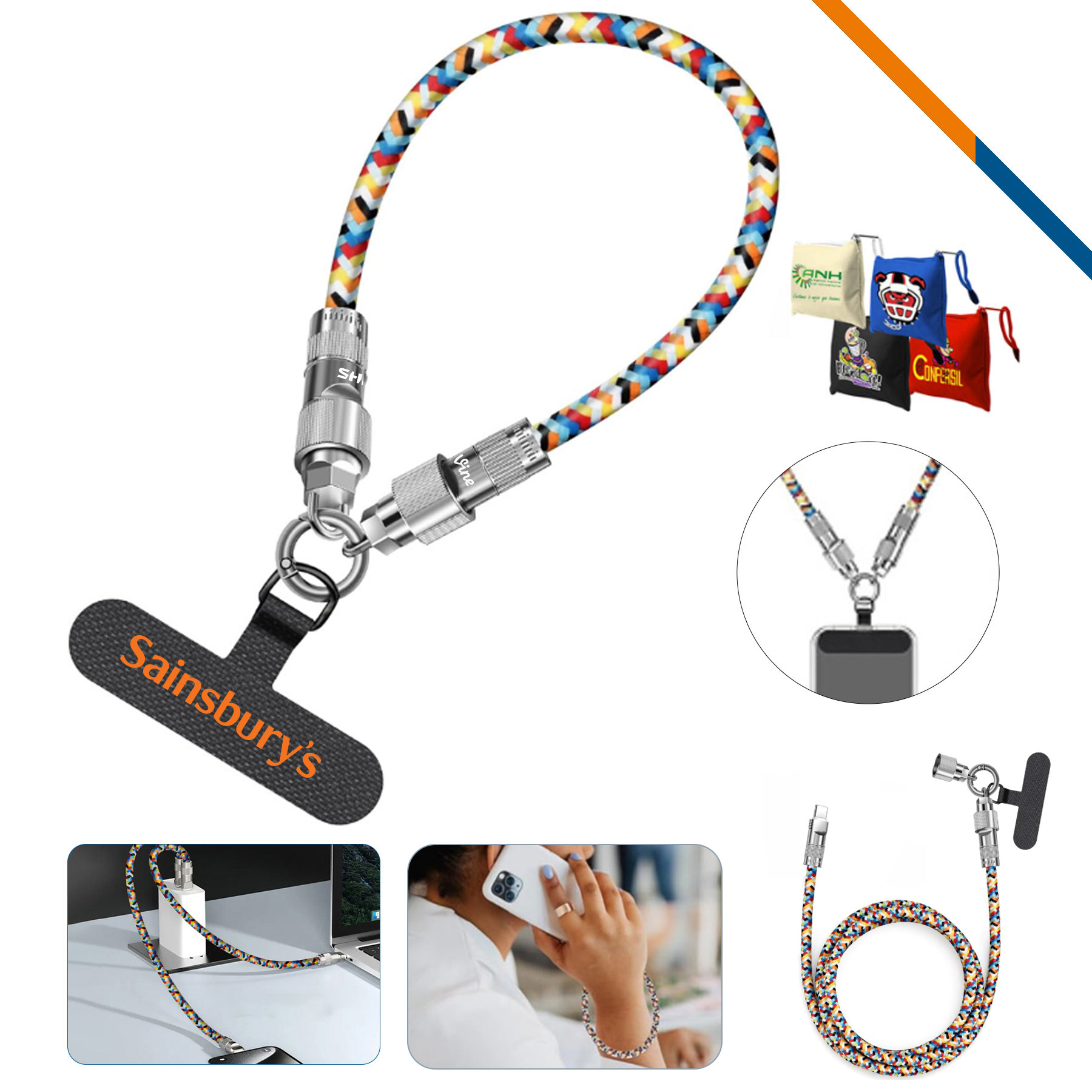 Allsop Phone Tether Lanyard Fast Charging Cable 2