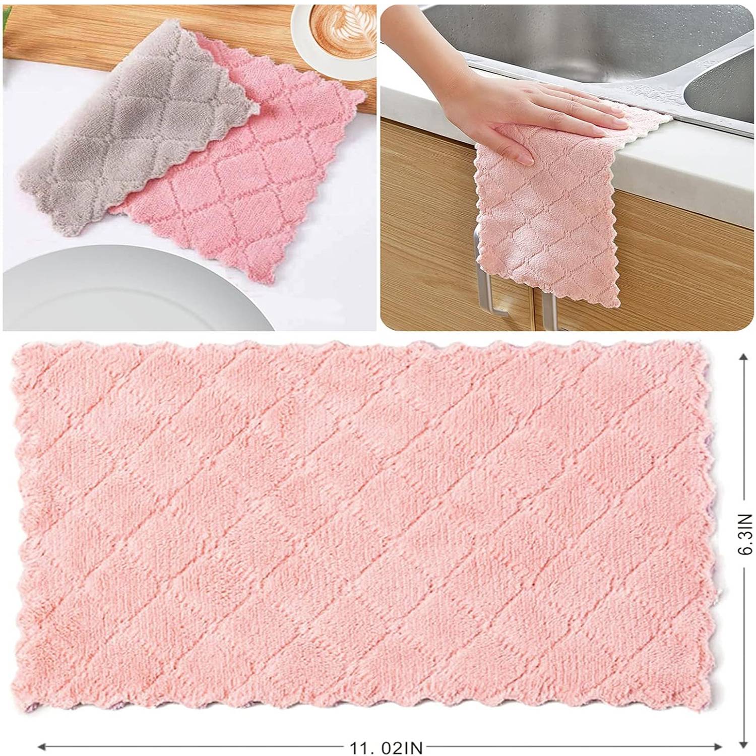 Thick Microfiber Dish Cloth - Absorbent & Scratch-Free 7