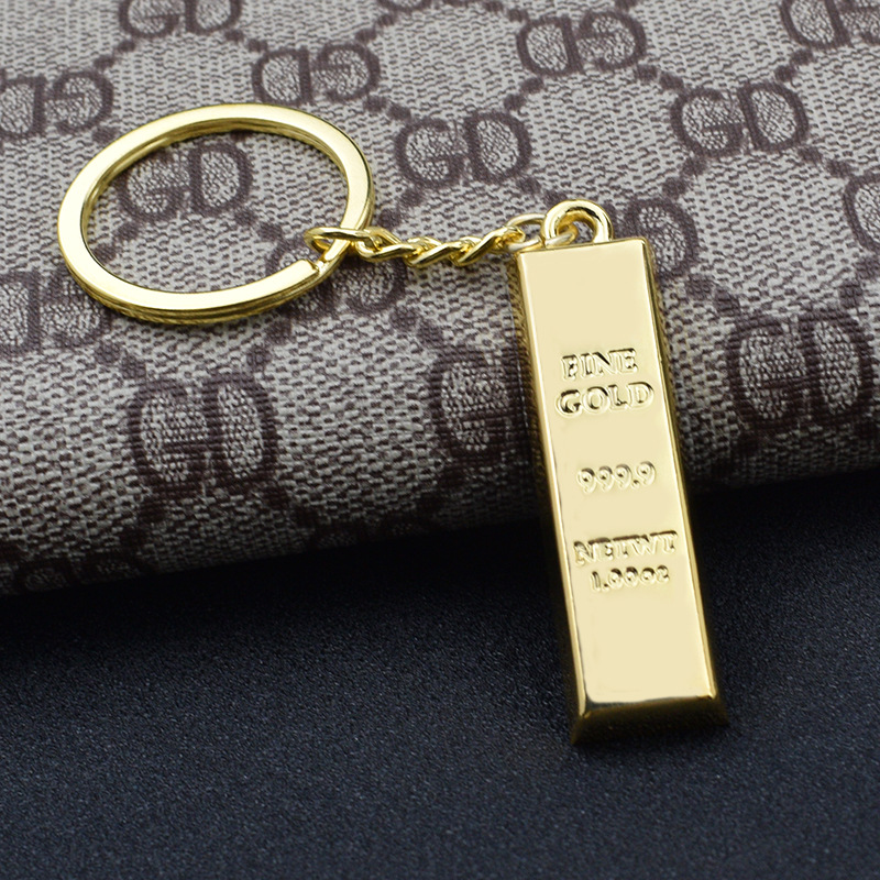 Creative Gold Bar Metal Keychain 6