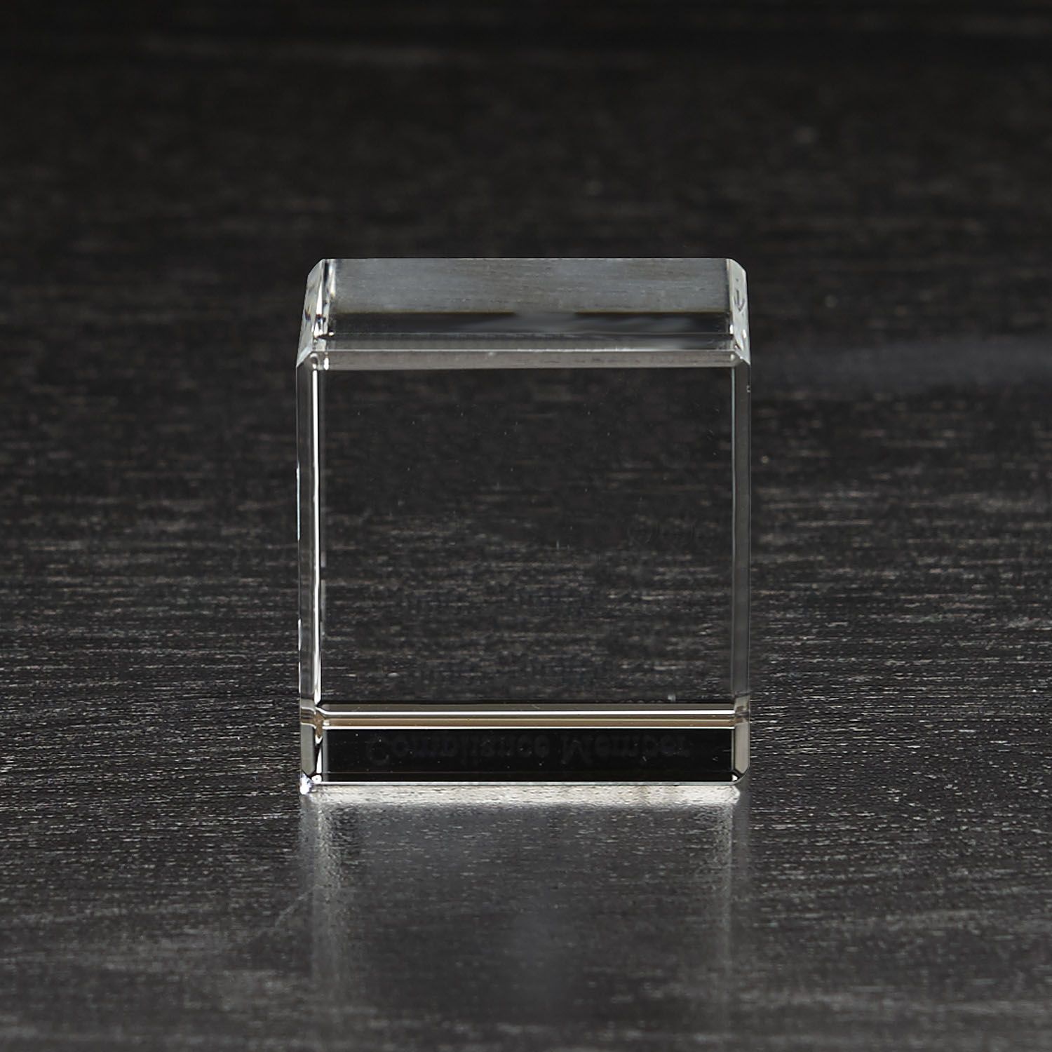 Small Flat Cube 3D Crystal Award 2