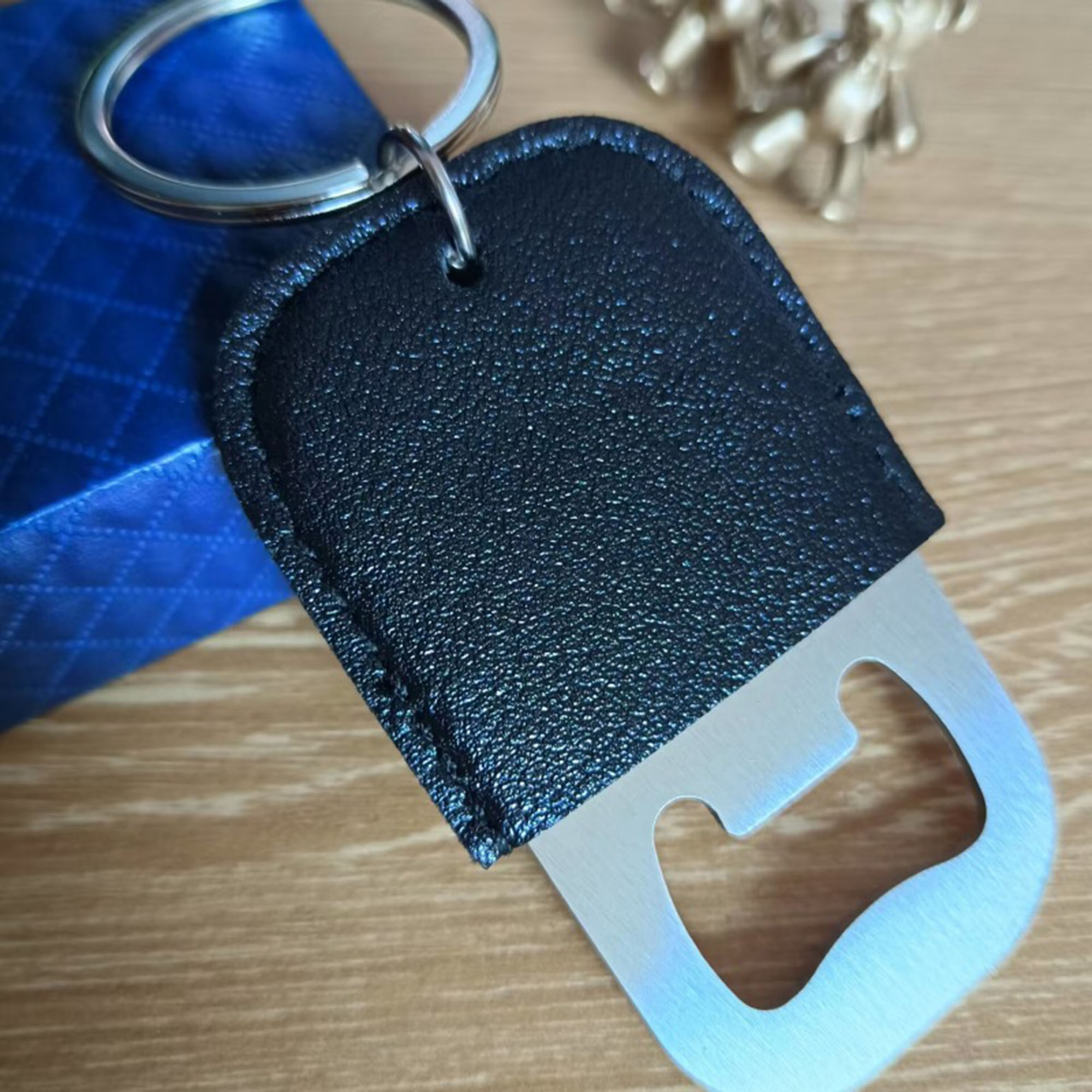 PU Leather Bottle Opener Keychain 1