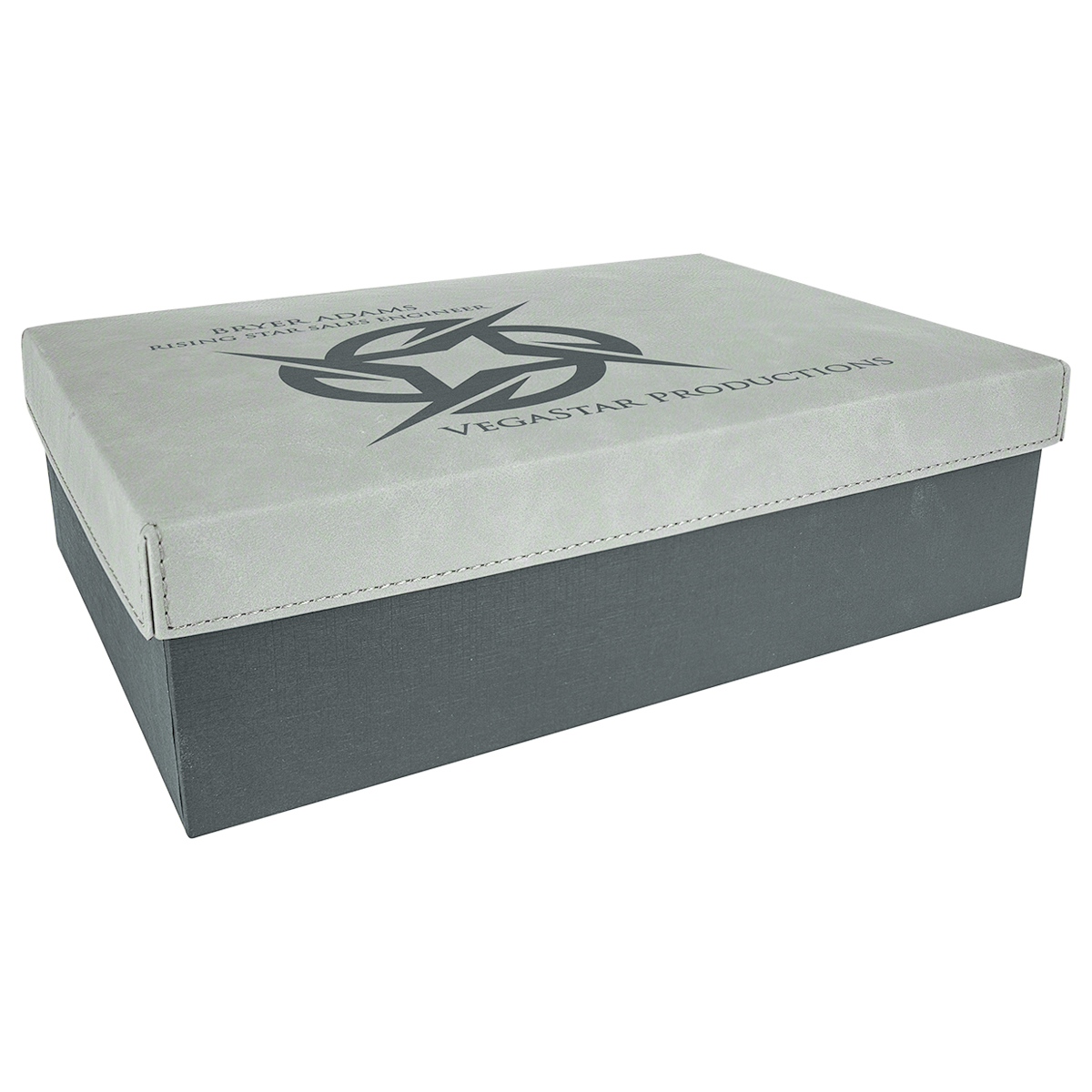 11 3/4" x 7 3/4" Gray Leatherette Gift Box