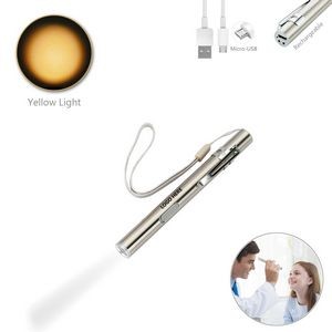 Stainless Steel LED Flashlight With Rechargeable Battery And White Light 4