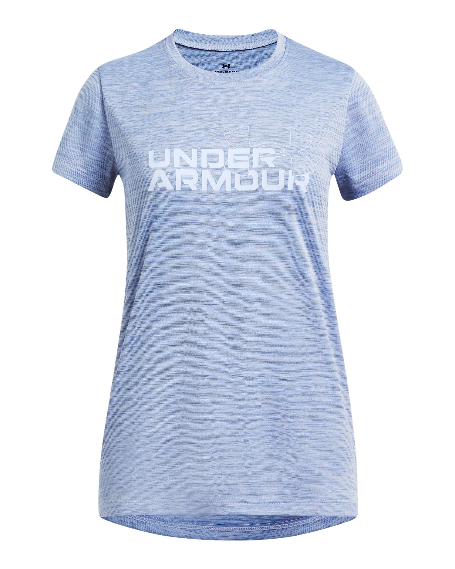 UA Tech Twist Wordmark Logo Girls' Short Sleeve 3
