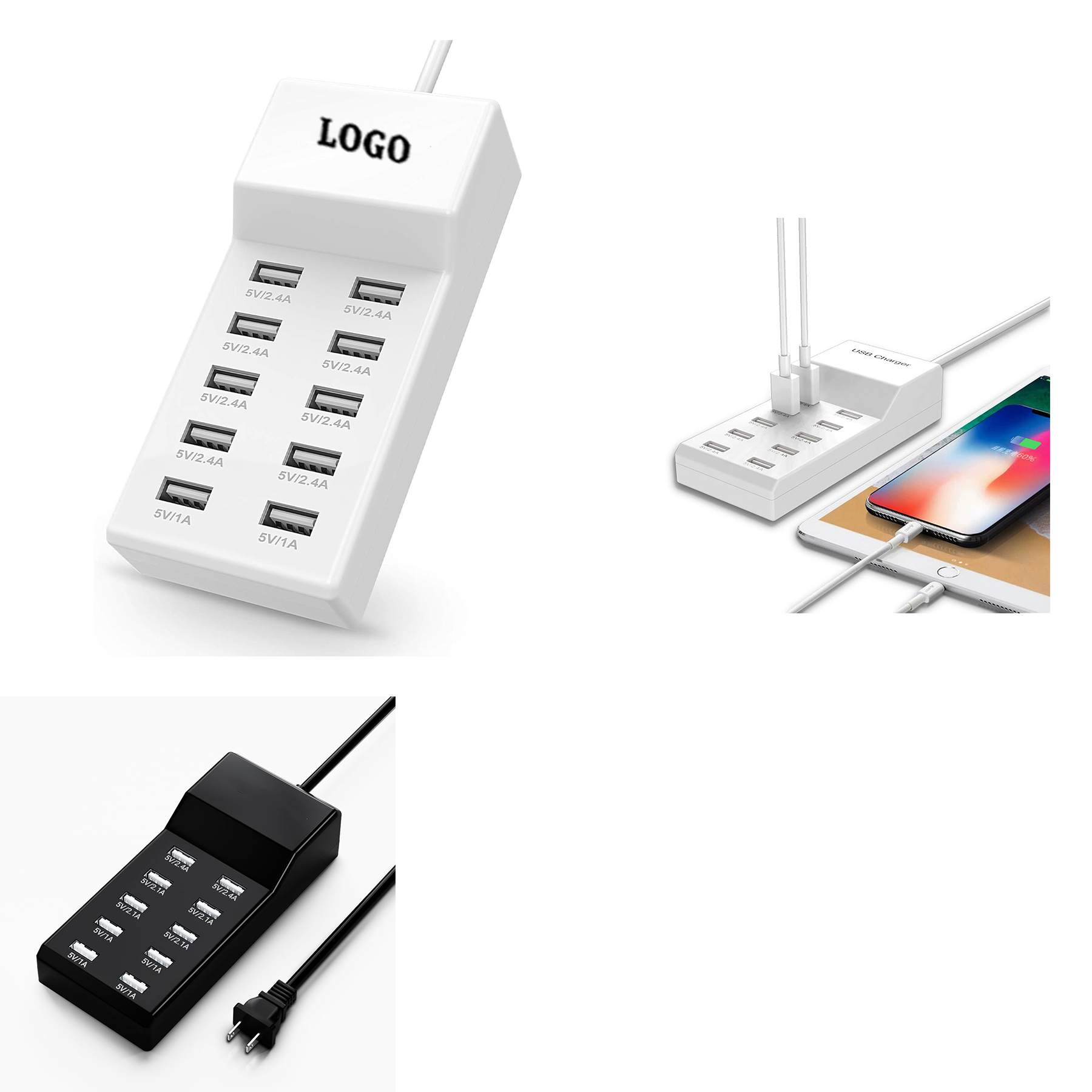 10 Port Family Sized Smart USB Ports for Multiple Devices 1