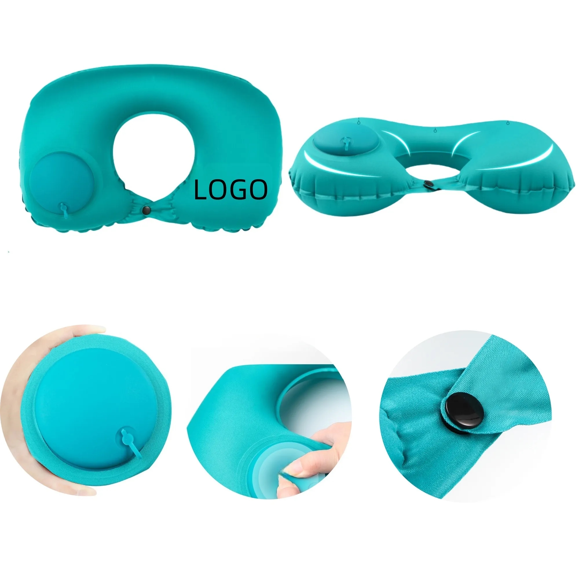 Press-to-Inflate U-Shaped Neck Pillow 1