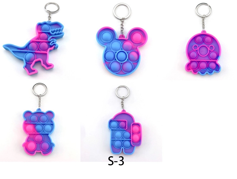 Stress Relief Fidget Silicone Flipping keychain 14
