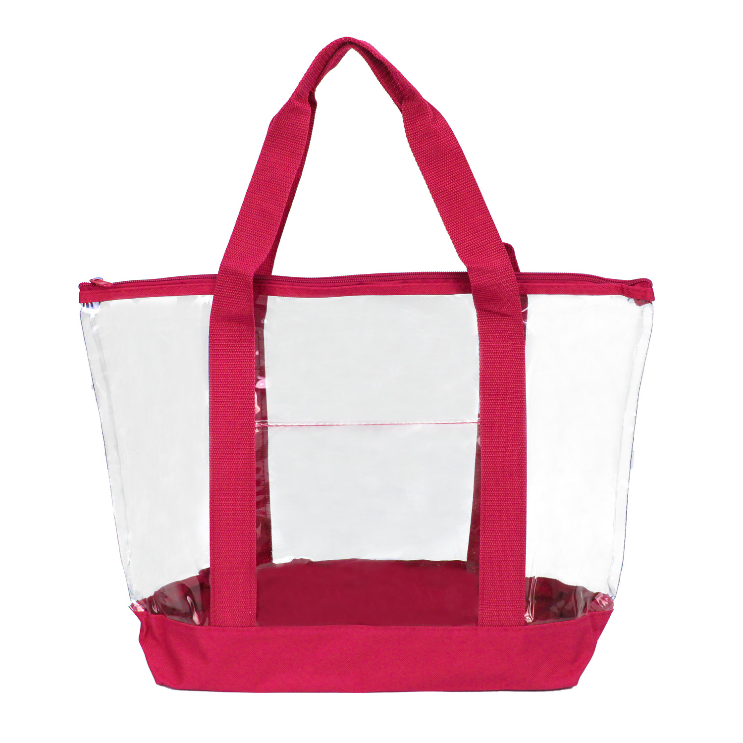 Clear Zipper Boat Tote with Front Pocket