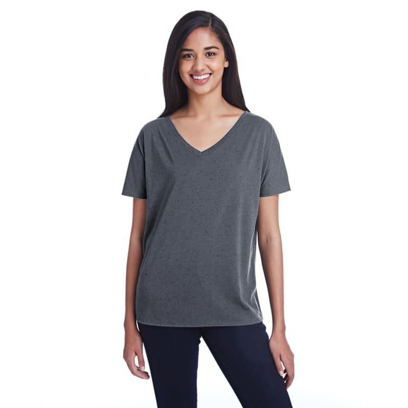 Threadfast Apparel Ladies' Triblend Fleck Short-Sleeve V-Neck T-Shirt 1