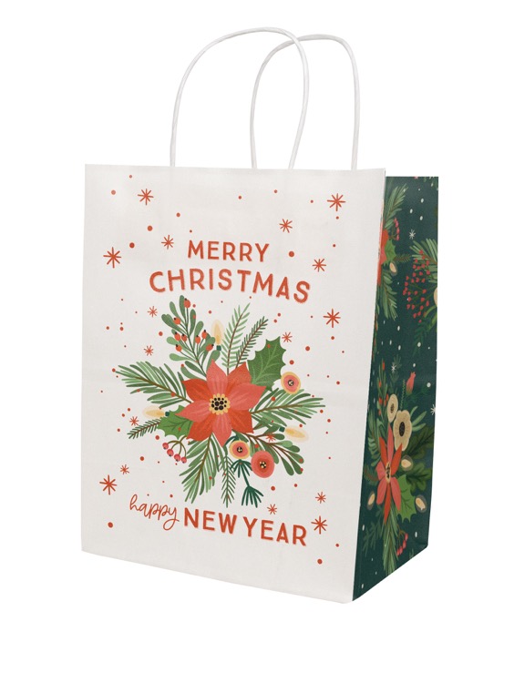 Christmas Scatter Design 3 Handle Shopper (8.5" x 10.25" x 5") 2