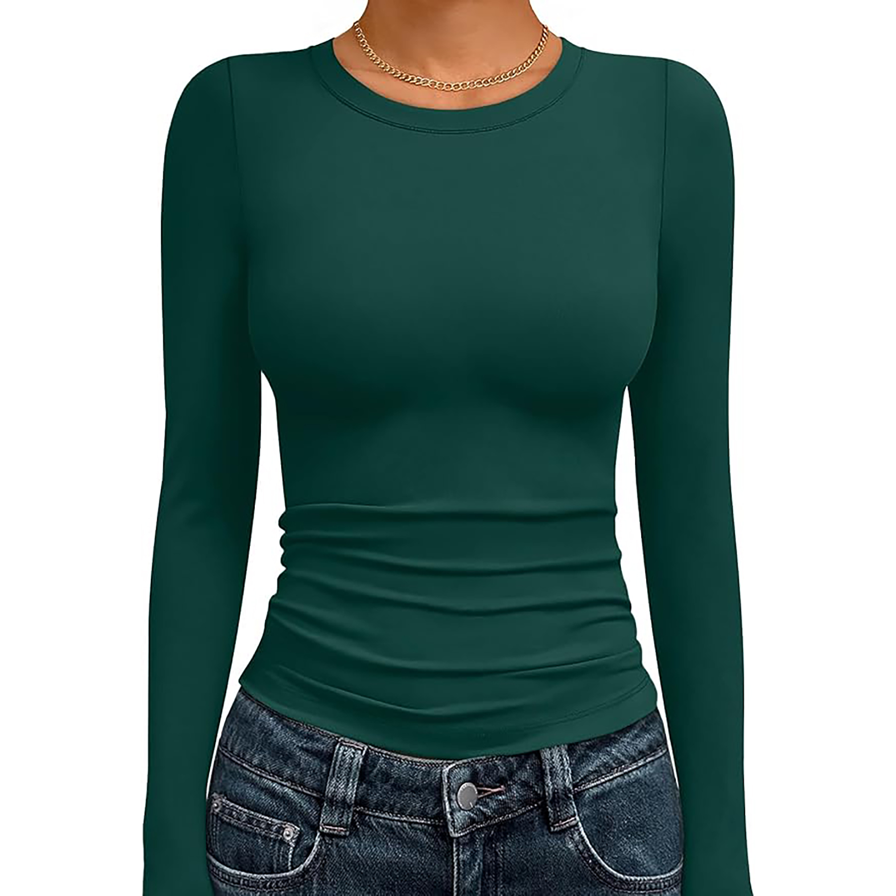 Women's Basic Round Neck Crop Top 4