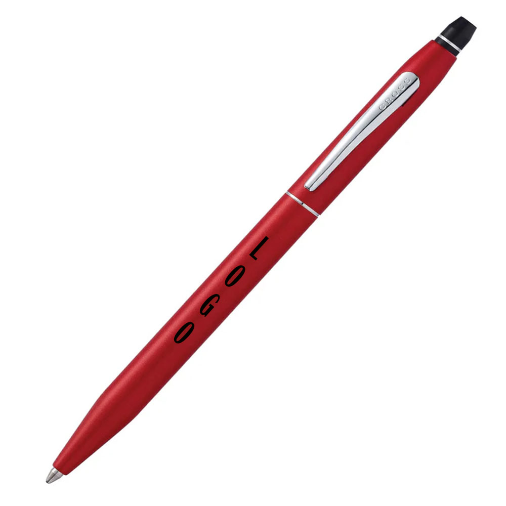 Chrome Click Cross Roller Ball Pen w/ Black Clip. 3