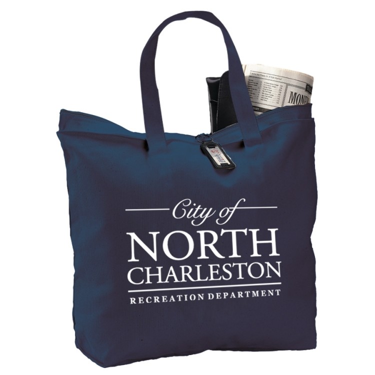 Canvas Zipper Tote Bag, custom tote bag with logo imprint 6