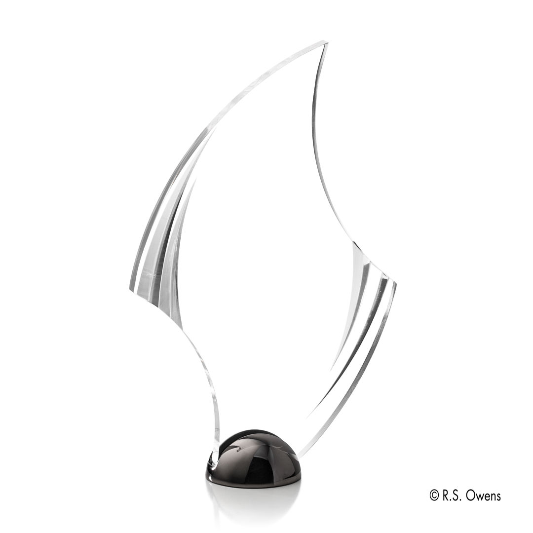 Flourish Hemisphere Award - Laser Engraved 14