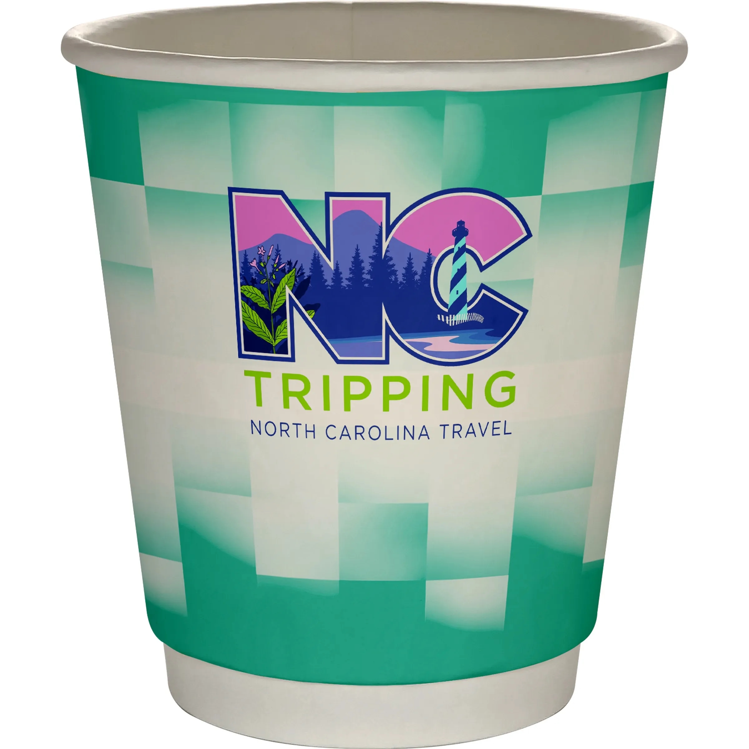 10 oz Full Color Shaded Checkers Insulated Paper Cup 21