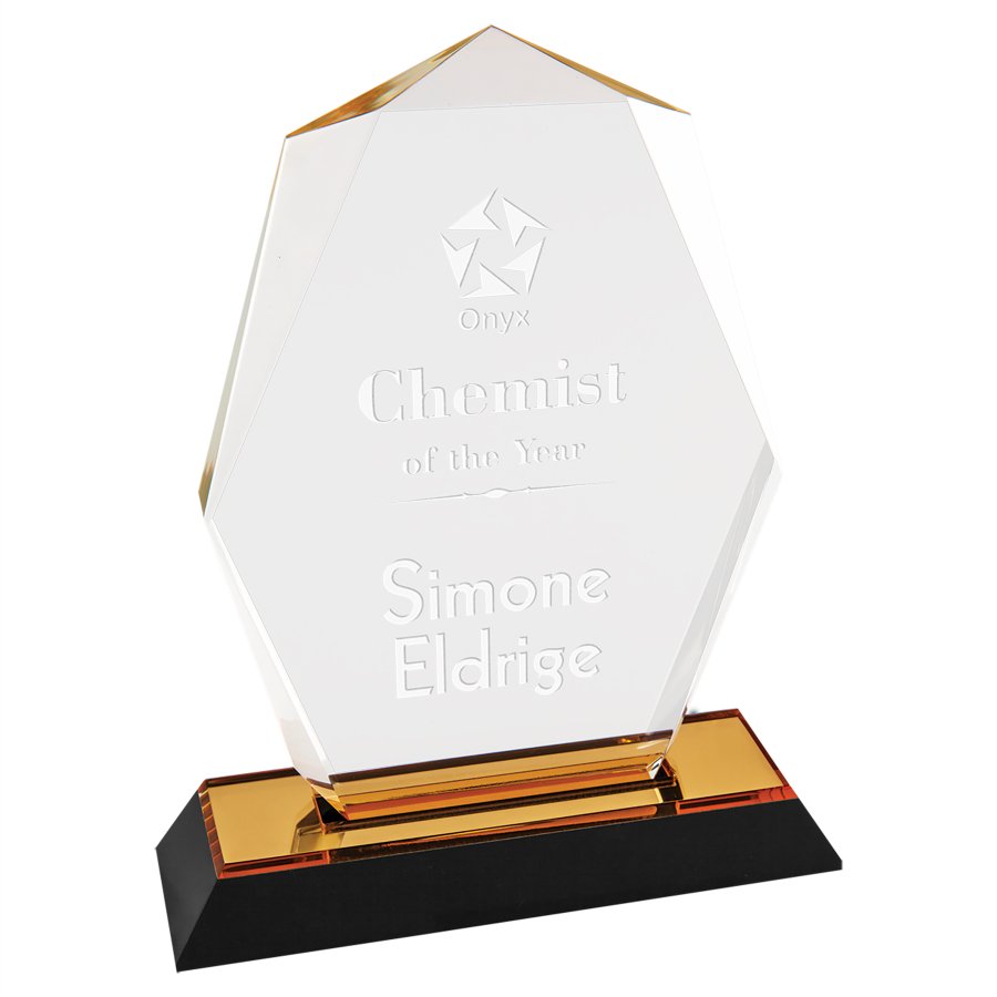 5" x 7" Gold Octagon Point Impress Acrylic Award