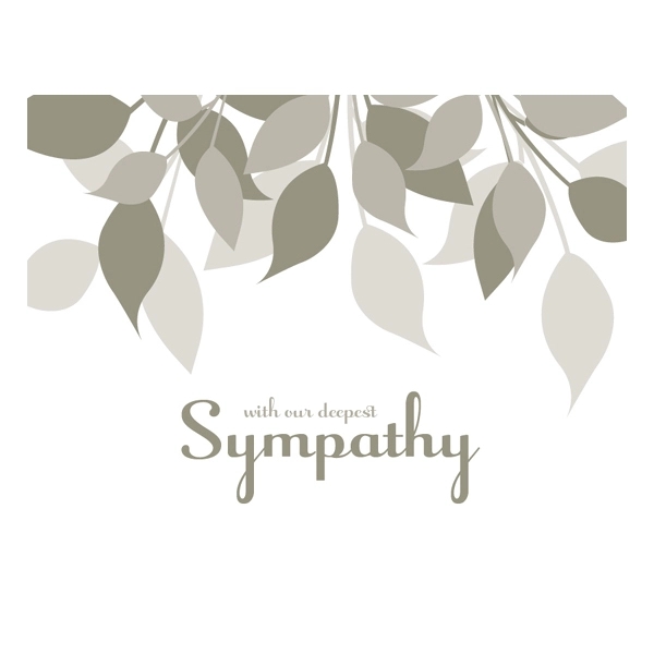 Muted Gray Leaves Sympathy Cards 2
