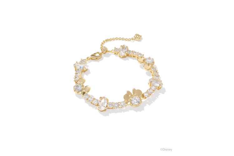 Kendra Scott Disney Gold Mickey and Minnie Mouse Tennis Bracelet in White CZ 2