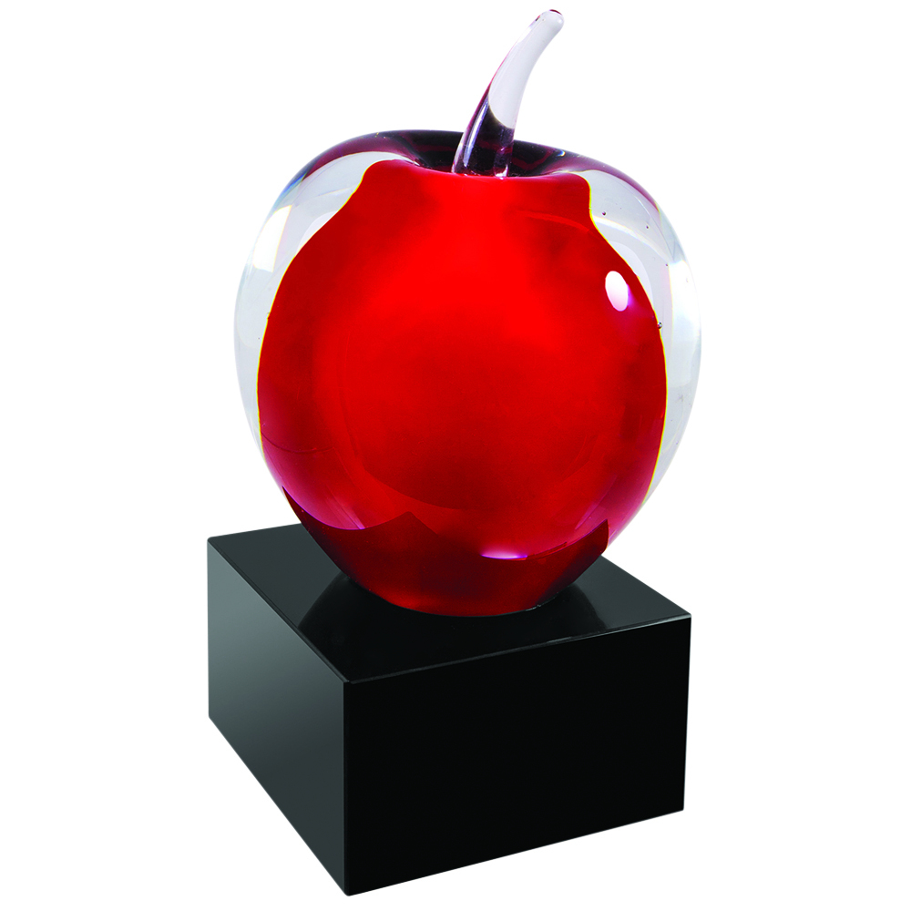 Candy Red Apple Art Glass 5.75" 2
