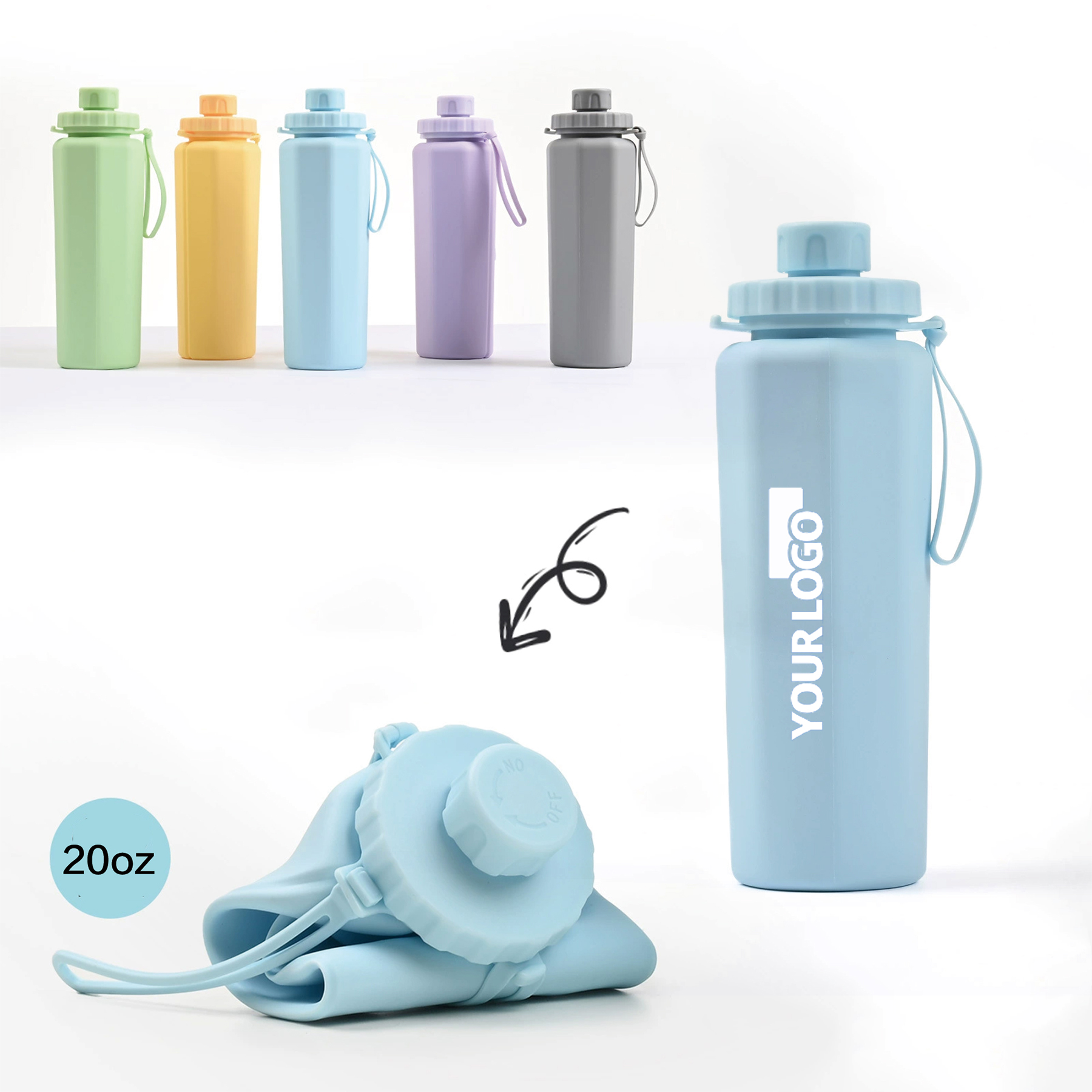 Resistant Convenient Foldable Silicone Water Bottle 2