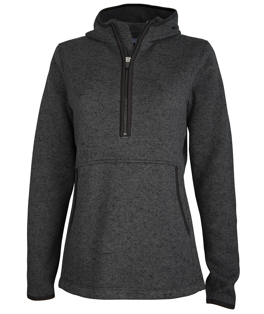 Women's Heathered Fleece Quarter Zip Hoodie