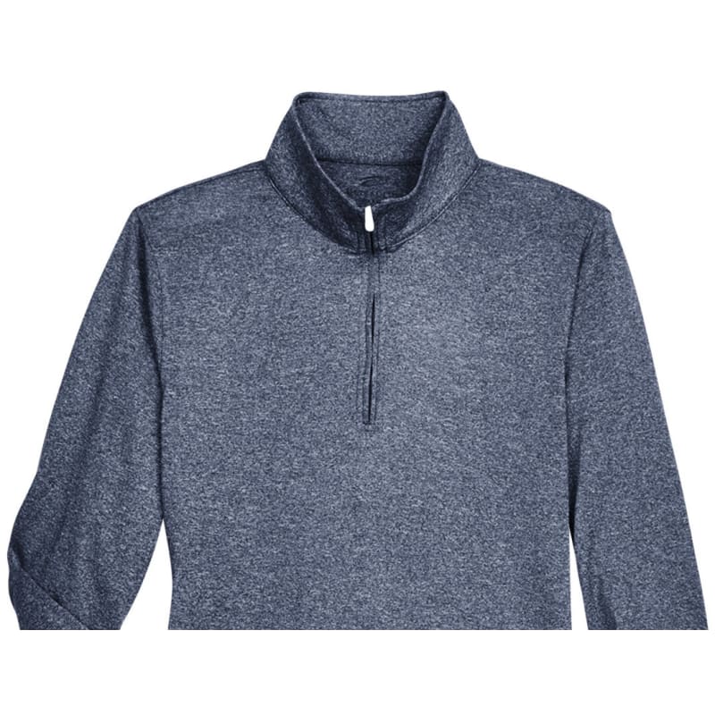 UltraClub Ladies' Cool & Dry Heathered Performance Quarter-Zip 12