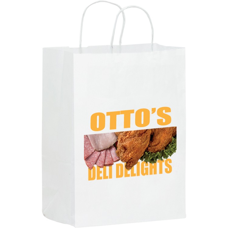 White Kraft Paper Shopper with Twisted Paper Handles 2