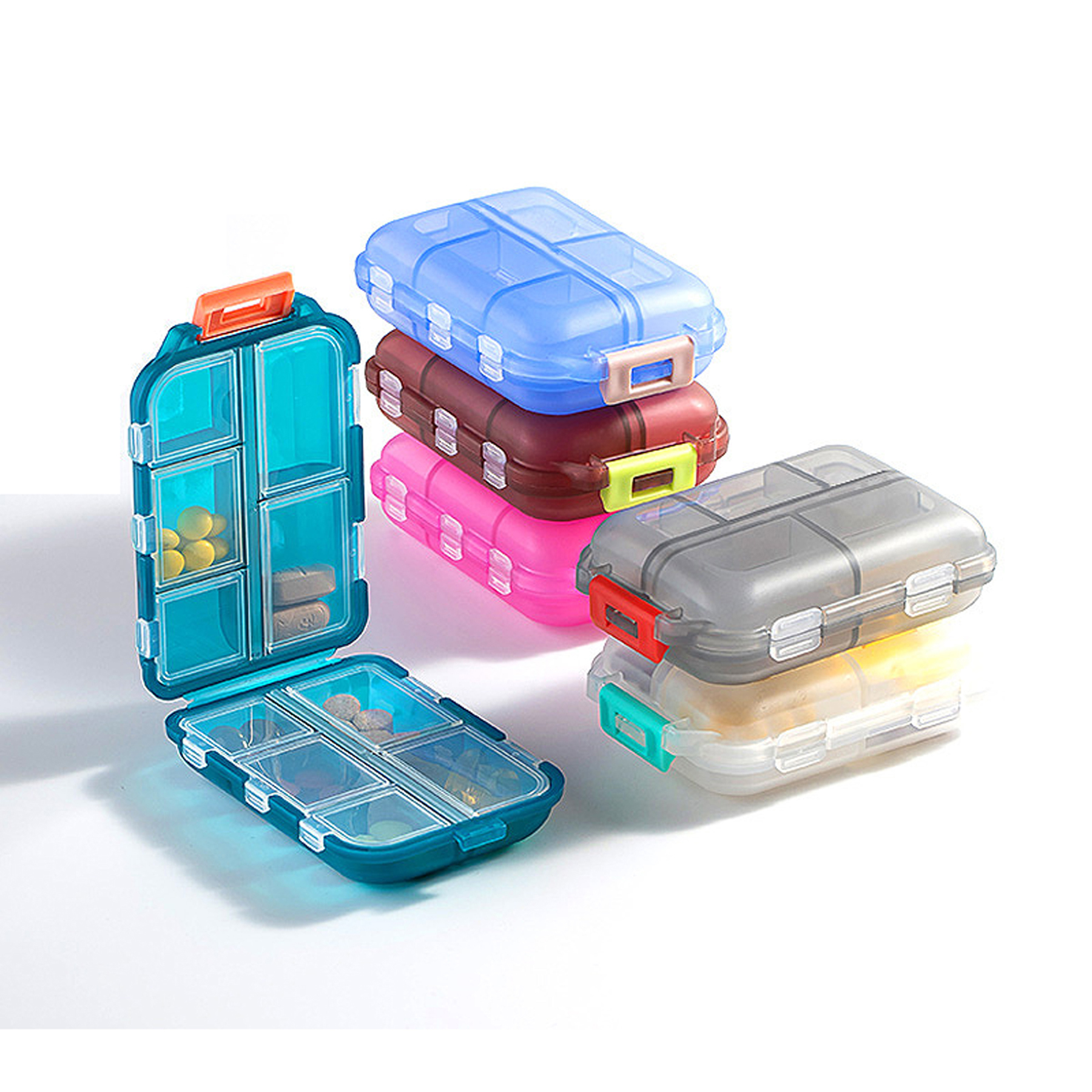 10 Compartment Travel Pill Organizer