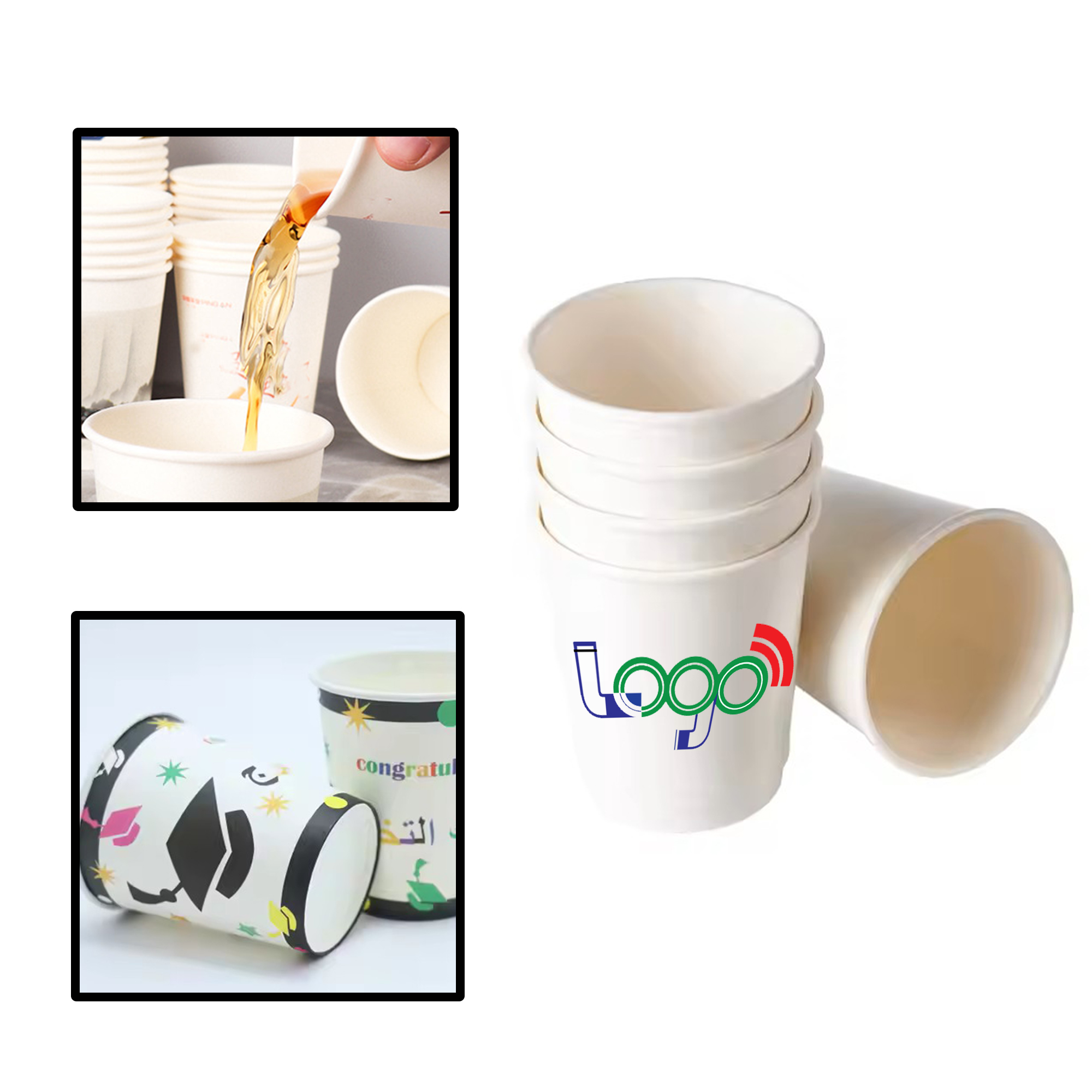 MOQ:300pcs Disposable eco-Friendly Paper Cups 2
