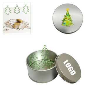 Christmas Tree Shaped Paper Clips With Tin Box 5