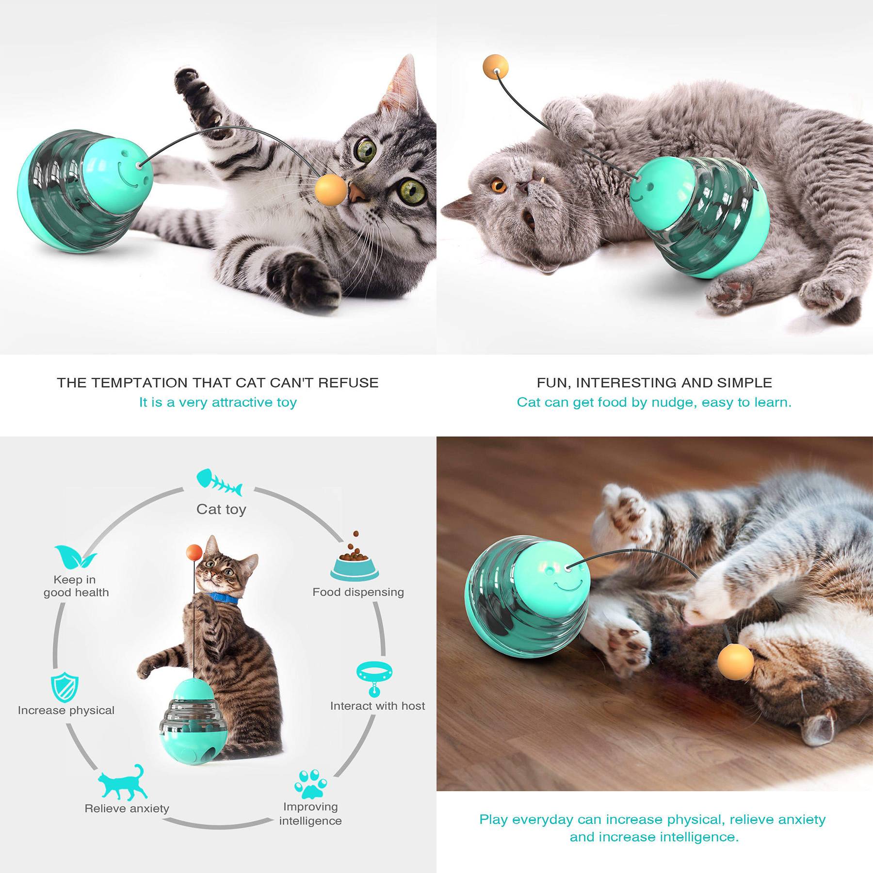 Plastic Cat Treat Dispenser Toys 6