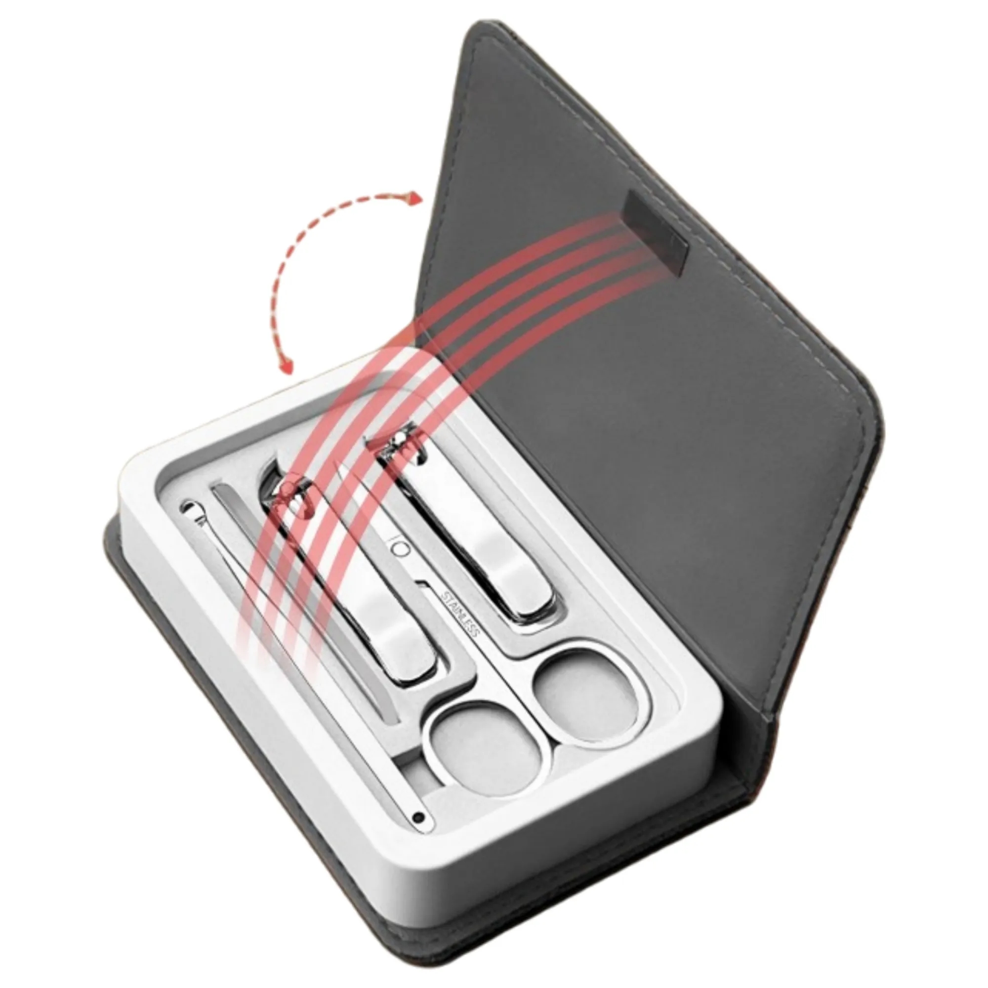 5 Pcs Nail Clipper Kit With Case Customizable 2