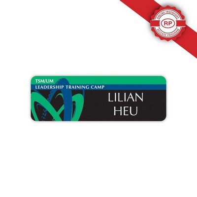 UV Imprint Spectrum Badges With Personalization 1"X3"