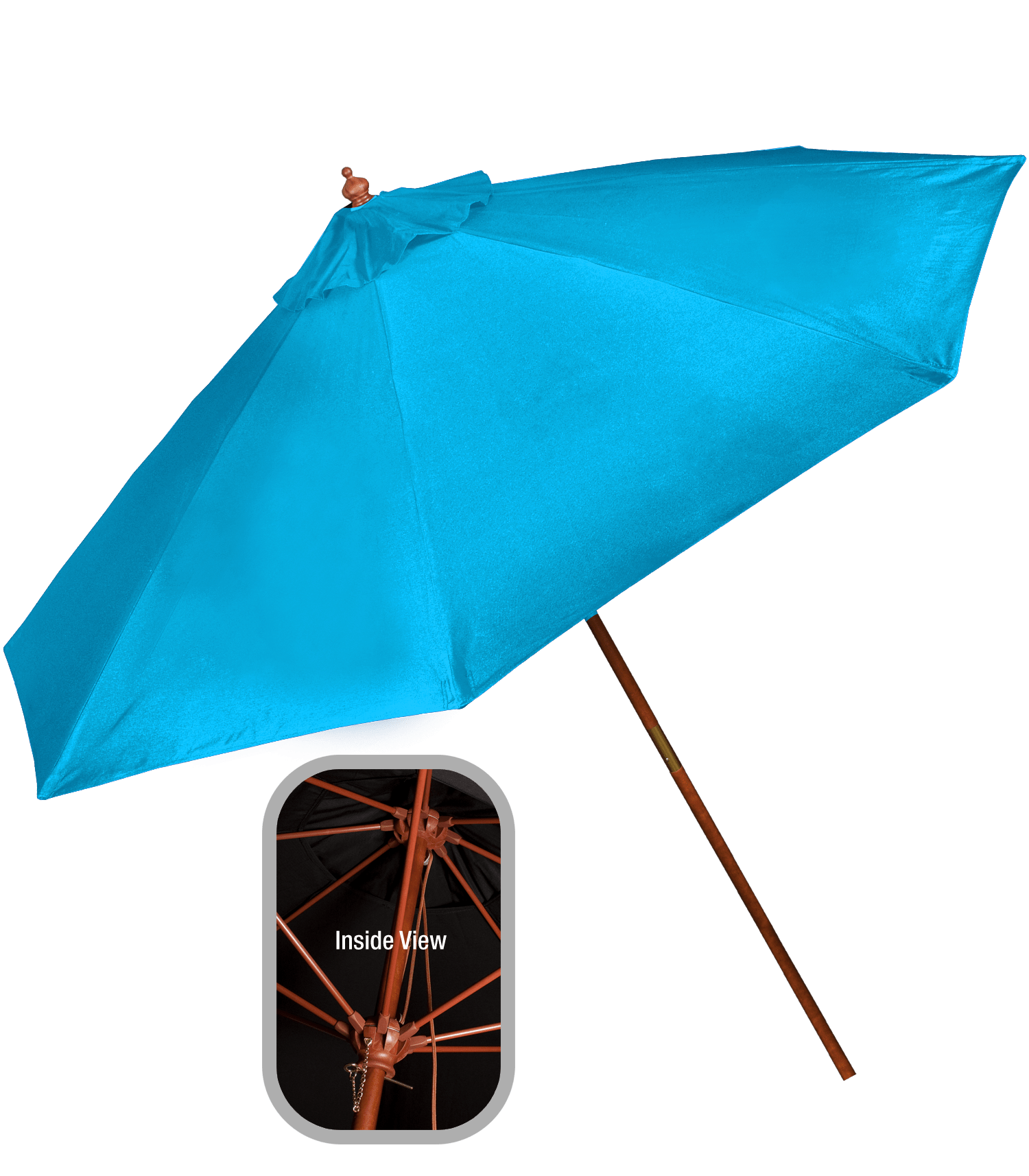 9' Wooden Polyester Market Umbrella 8