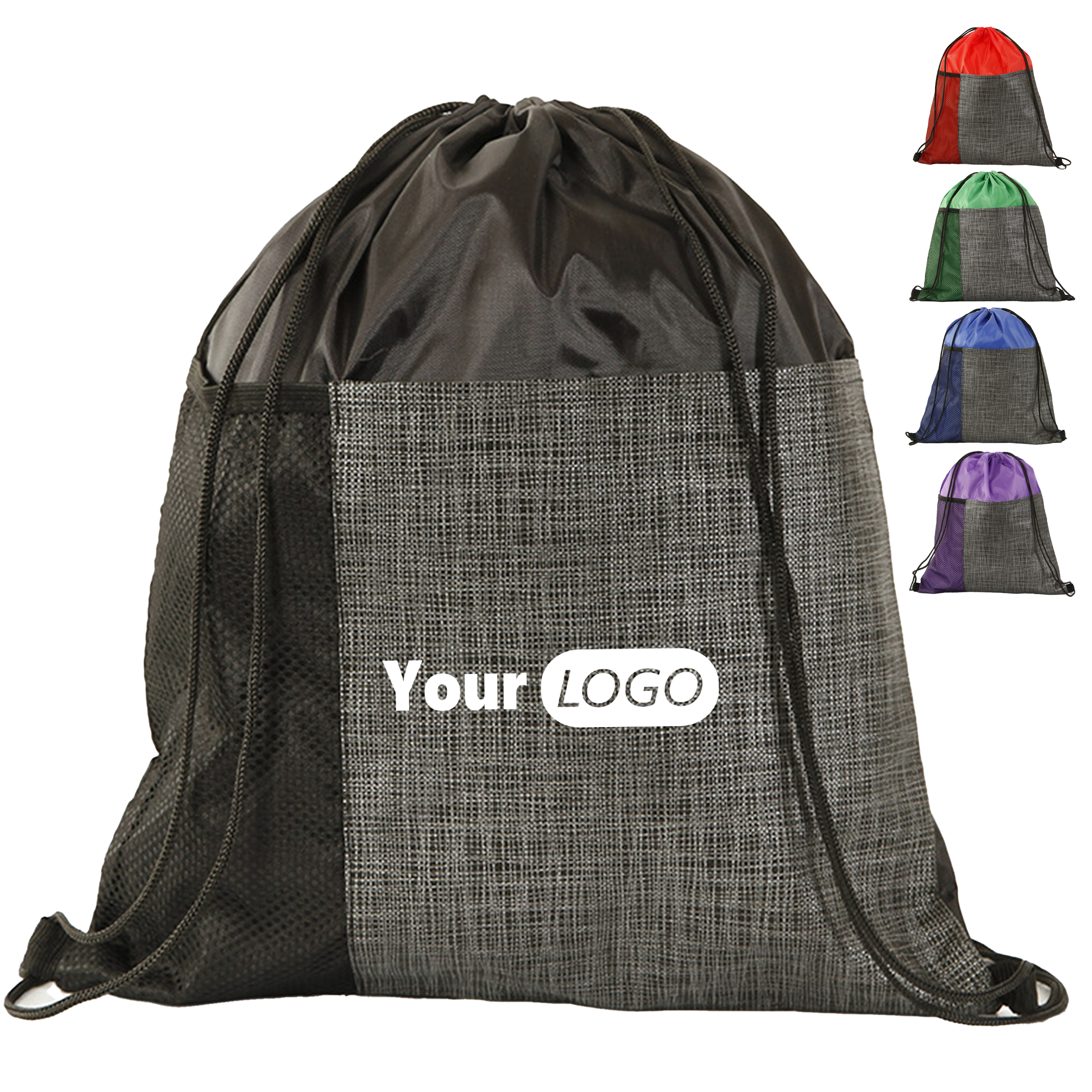 Polyester Splicing Drawstring Storage Bag 9
