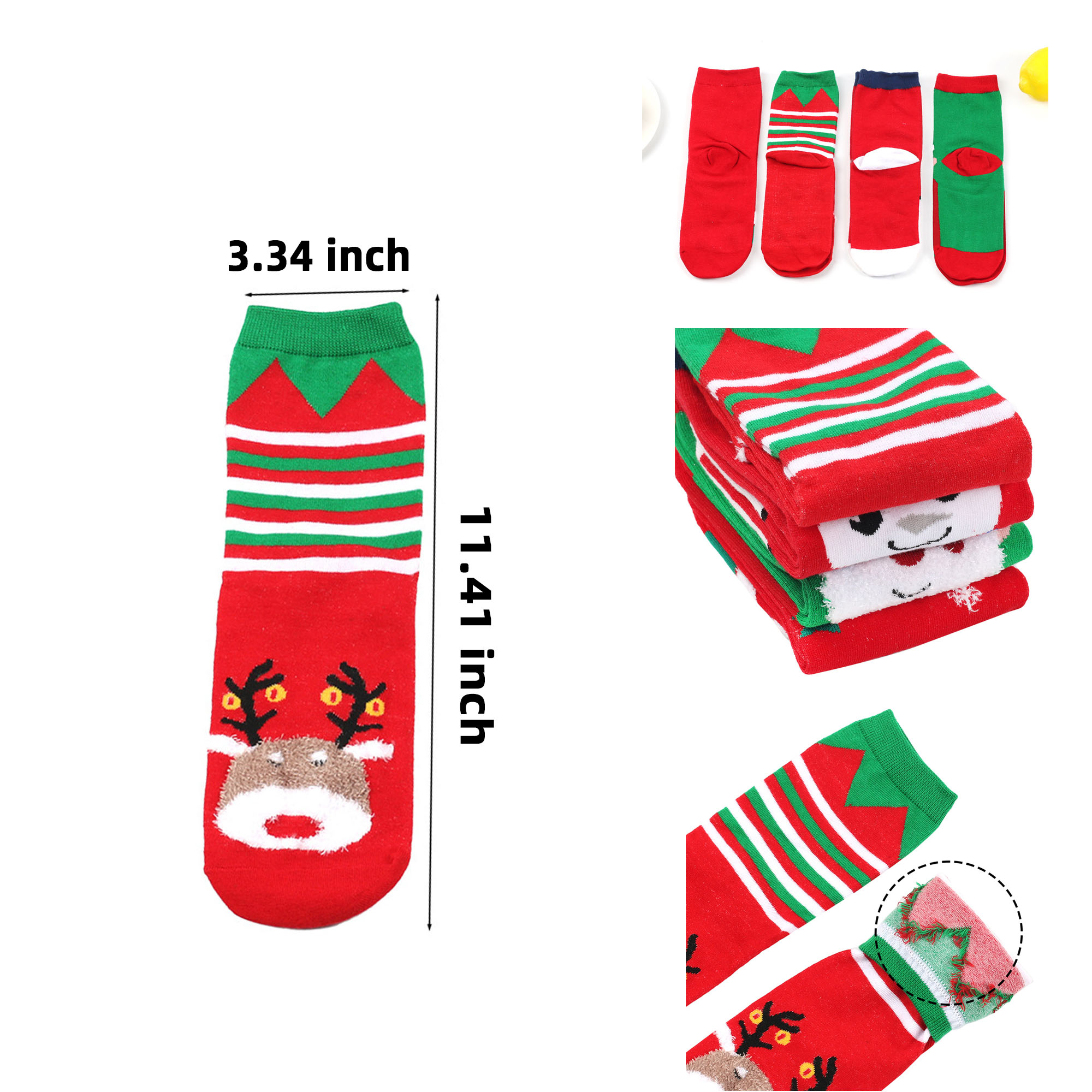 Christmas Socks Polyester Embroidered Design 5