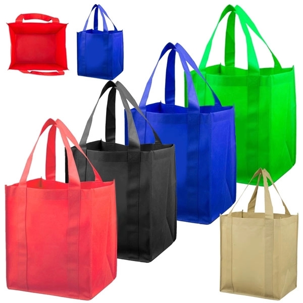 Large Non-Woven Grocery Tote Bags - 13W x 10 x 15H 2
