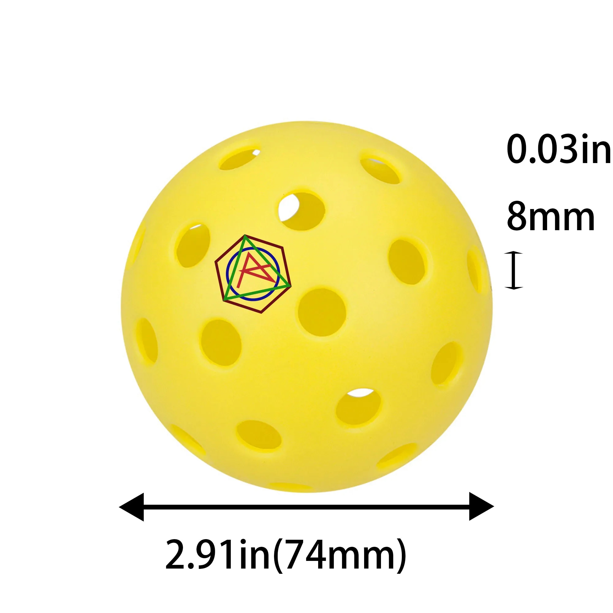 Full Color Logo Custom MOQ 200 40 Hole Outdoor Pickleball 3