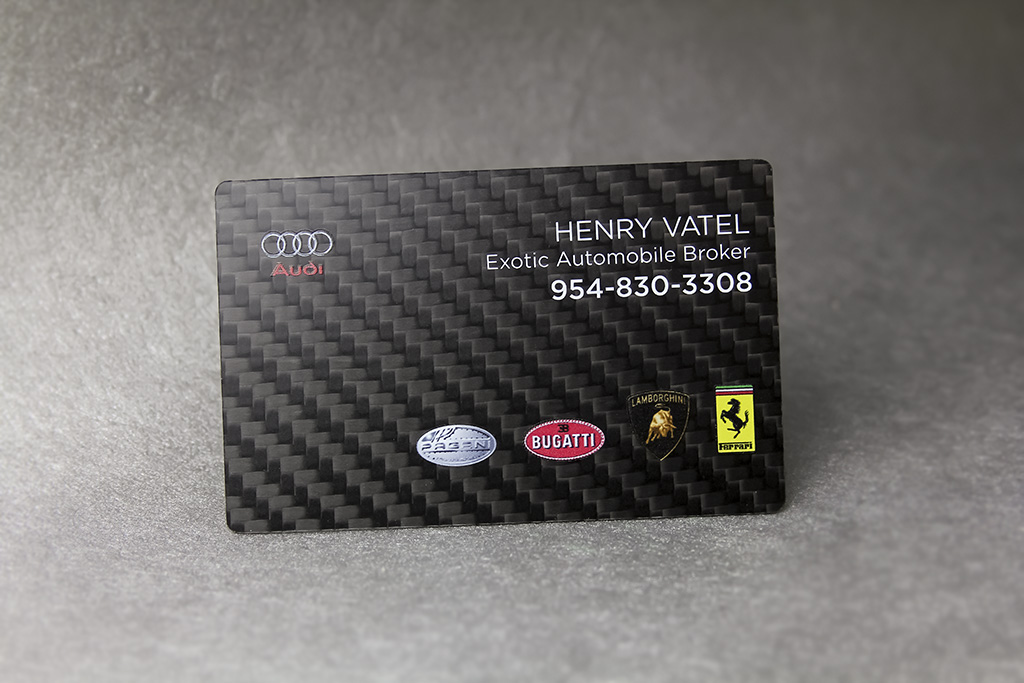 Carbon Fiber Business Cards, custom desk accessory with logo imprint 11