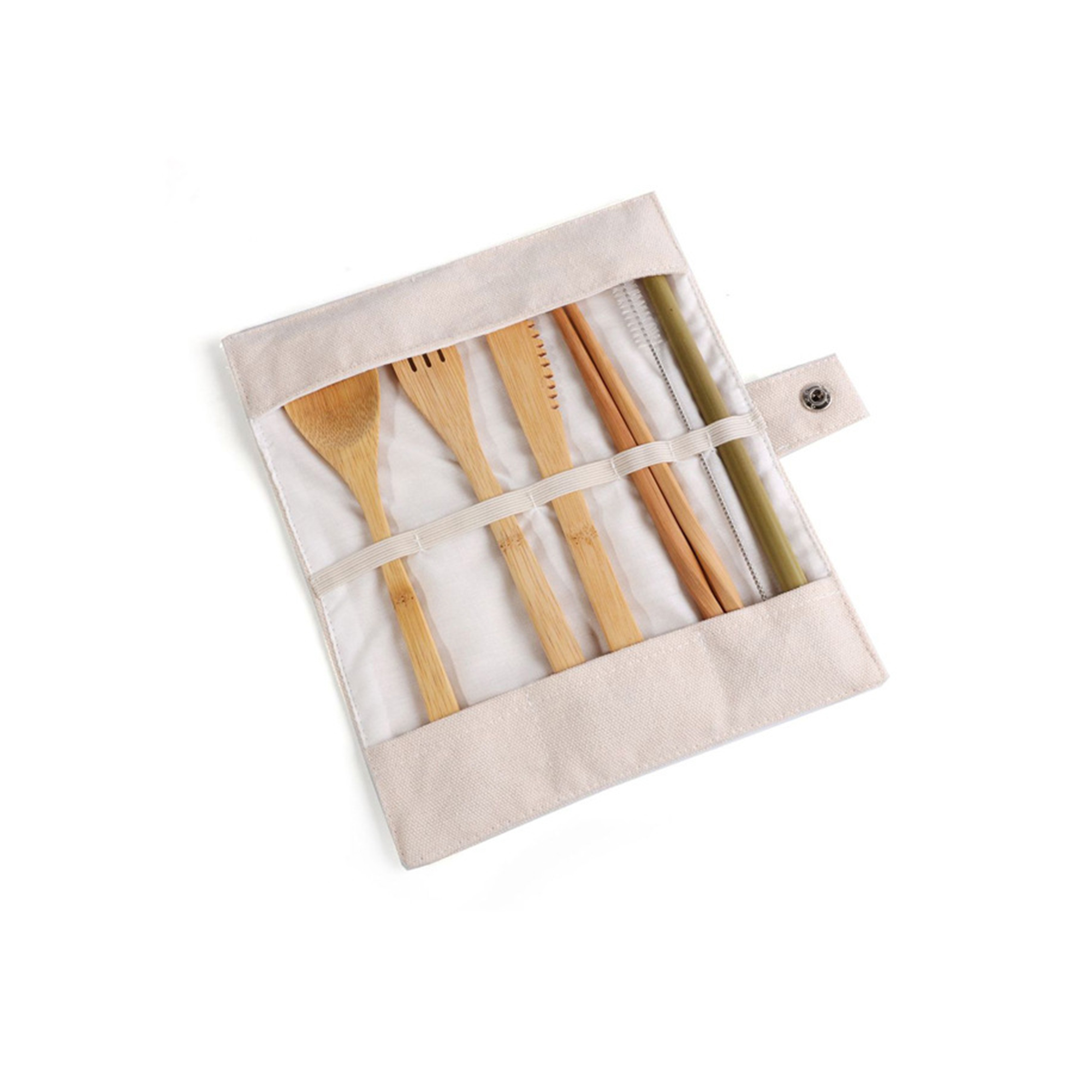 Bamboo Tableware Six Piece Set With Pouch 9