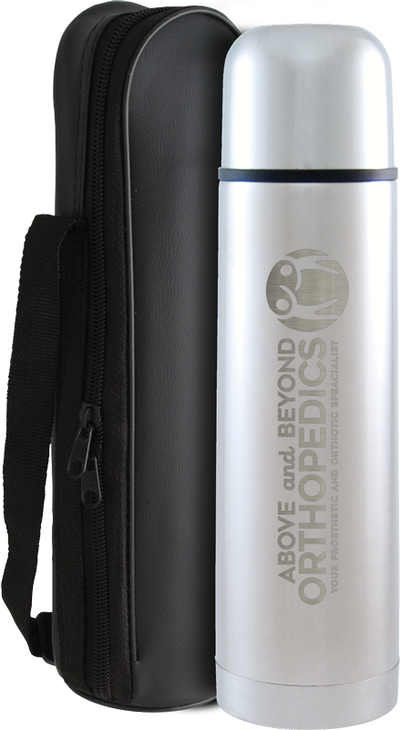 16.9 oz. Stainless Steel Thermos with Case - Laser 2