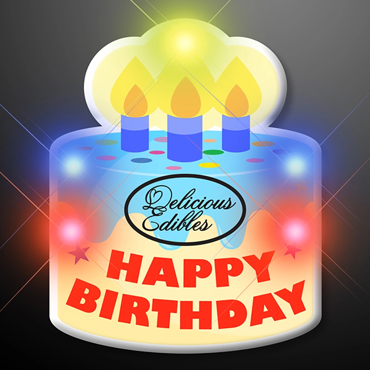 Happy Birthday Cake LED Pin Blinkies 1