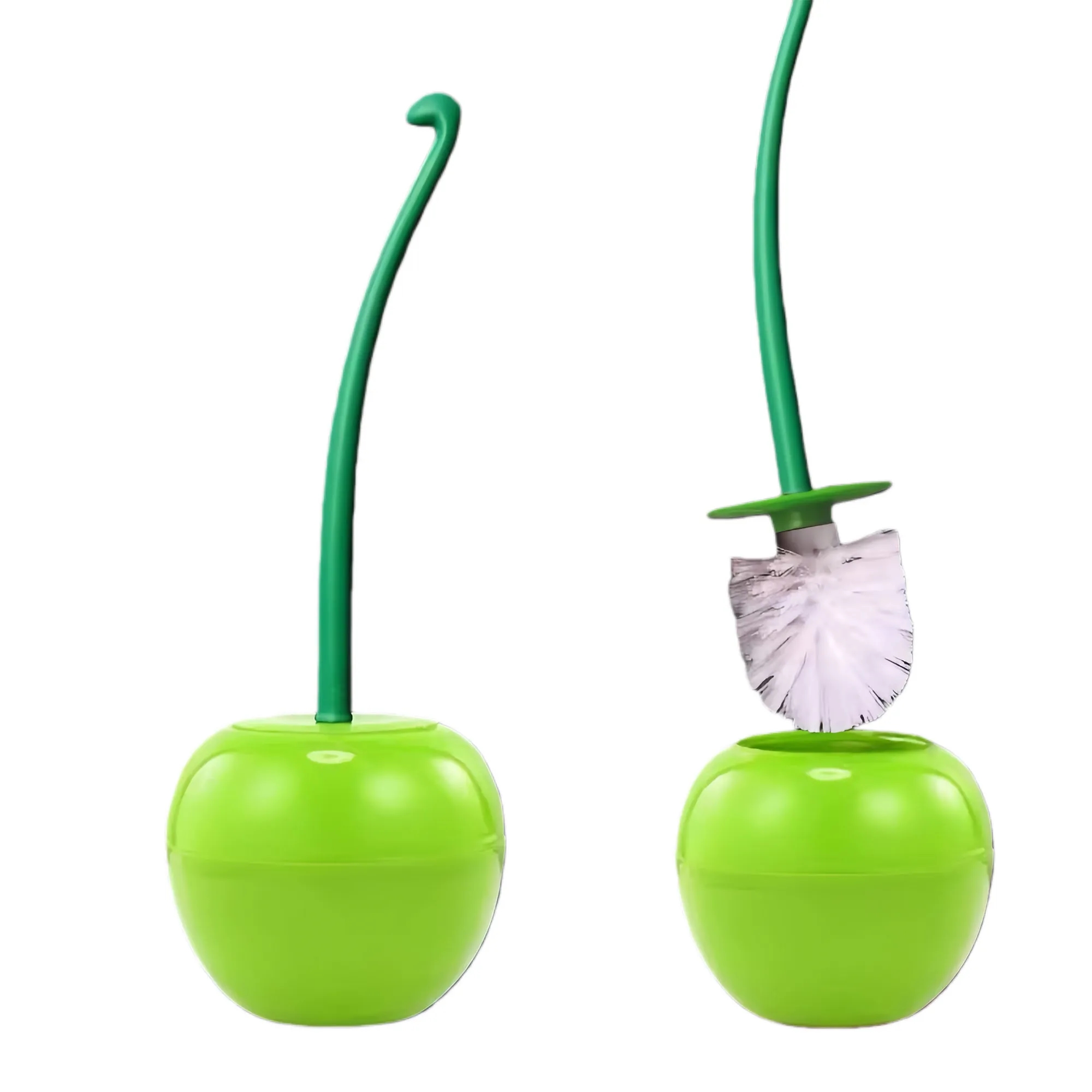 Creative Cherry Shaped Toilet Brush Set With Long Handle 4
