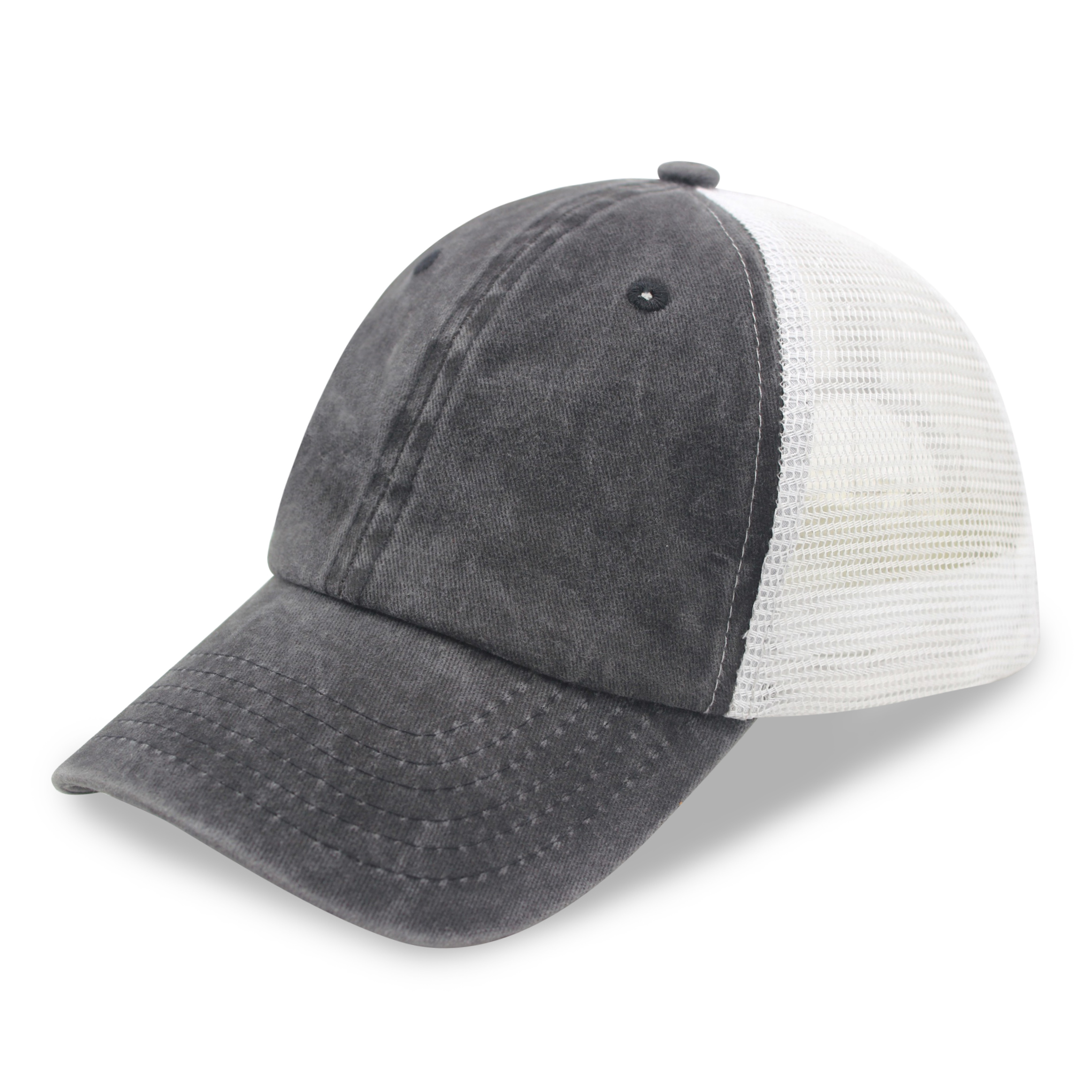 Pre washed Pigment Dyed Soft Mesh snapback trucker cap