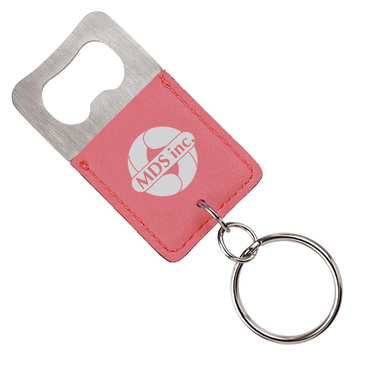 Sleek Leatherette Bottle Opener Keychain 6
