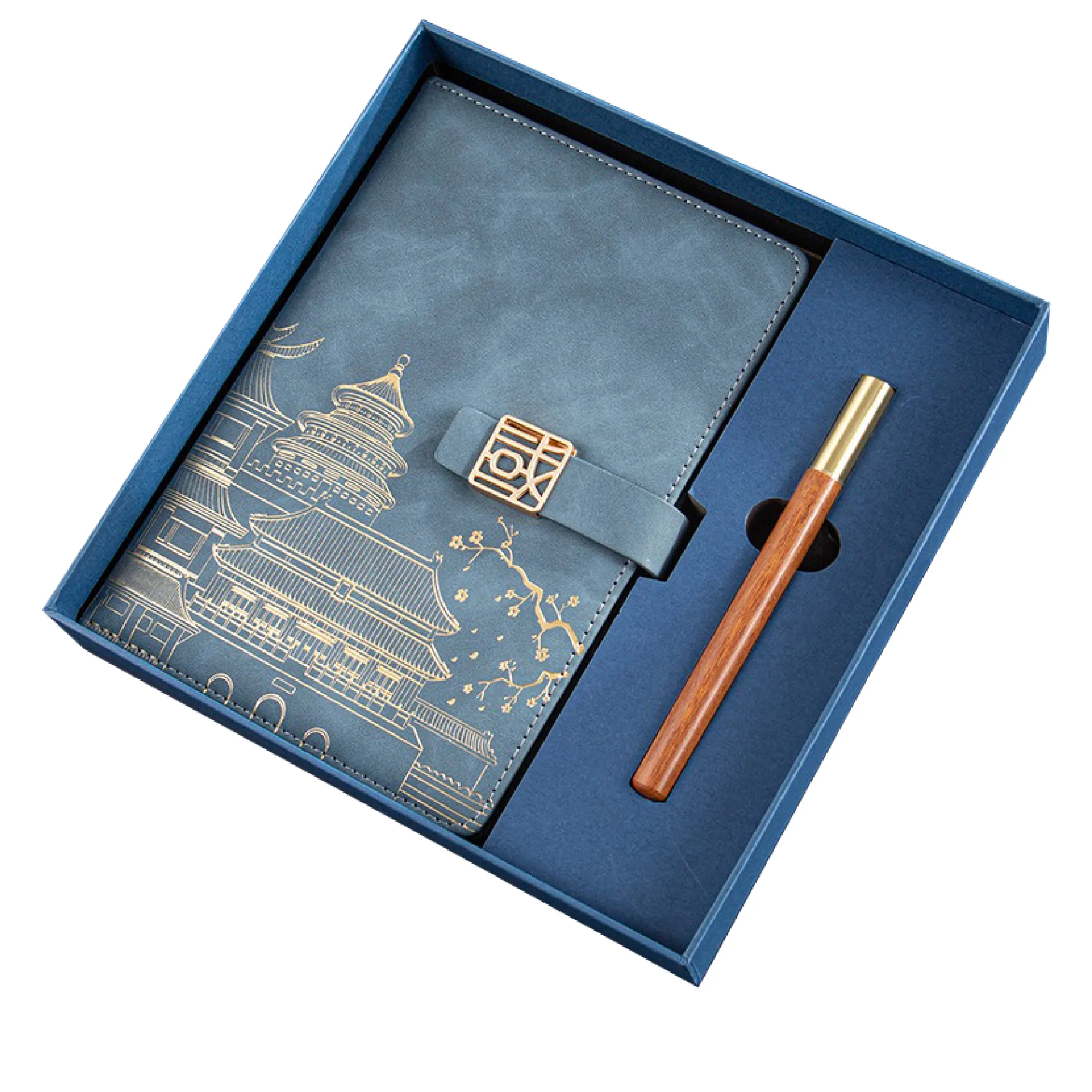 A5 Vintage Chinese Notebook Gift Box Edition-Sandalwood pen 8