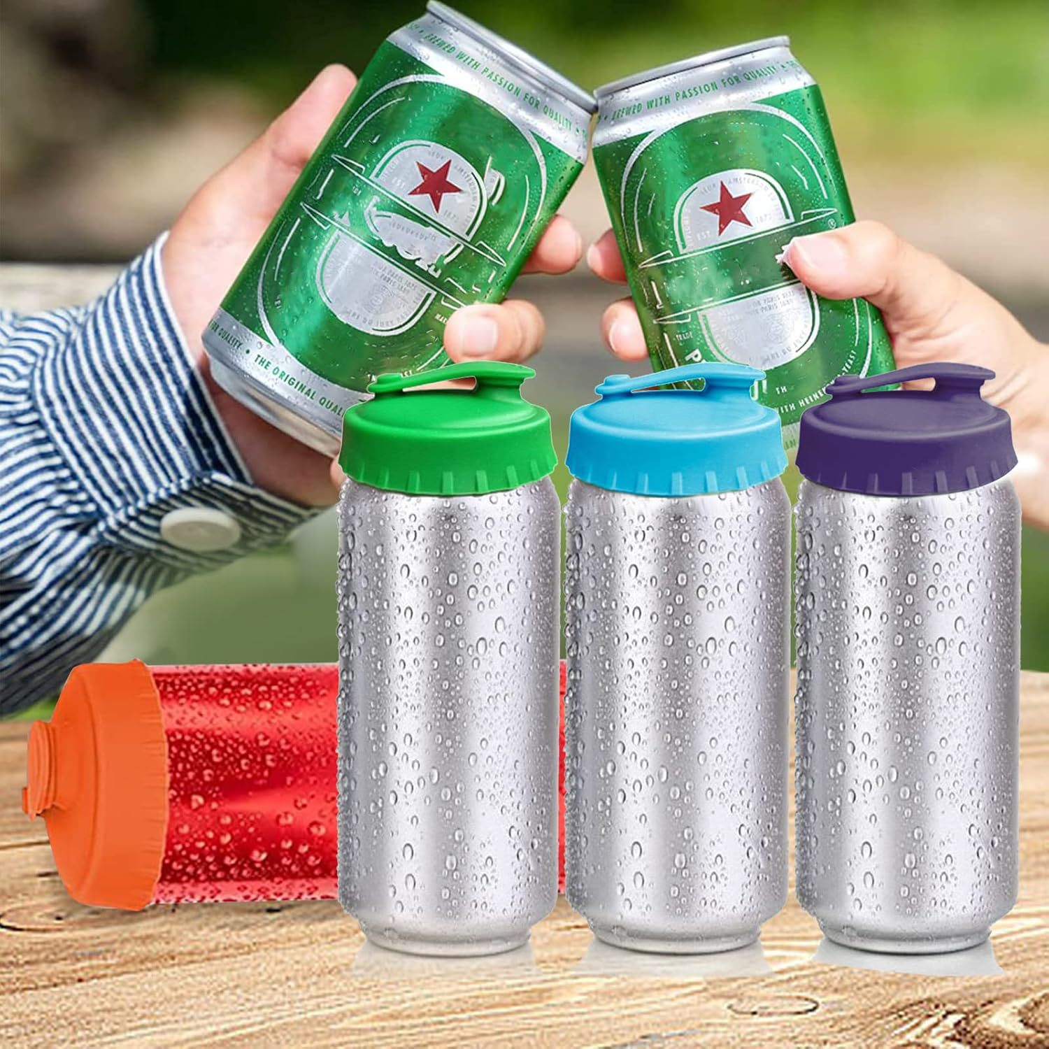 Resealable Silicone Soda Can Lid with Reusable Nozzle 4