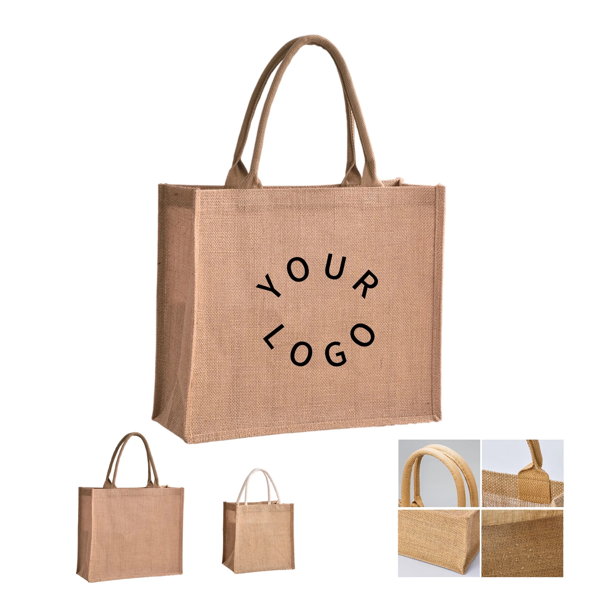 Jute Linen Tote Bag, custom tote bag with logo imprint 2