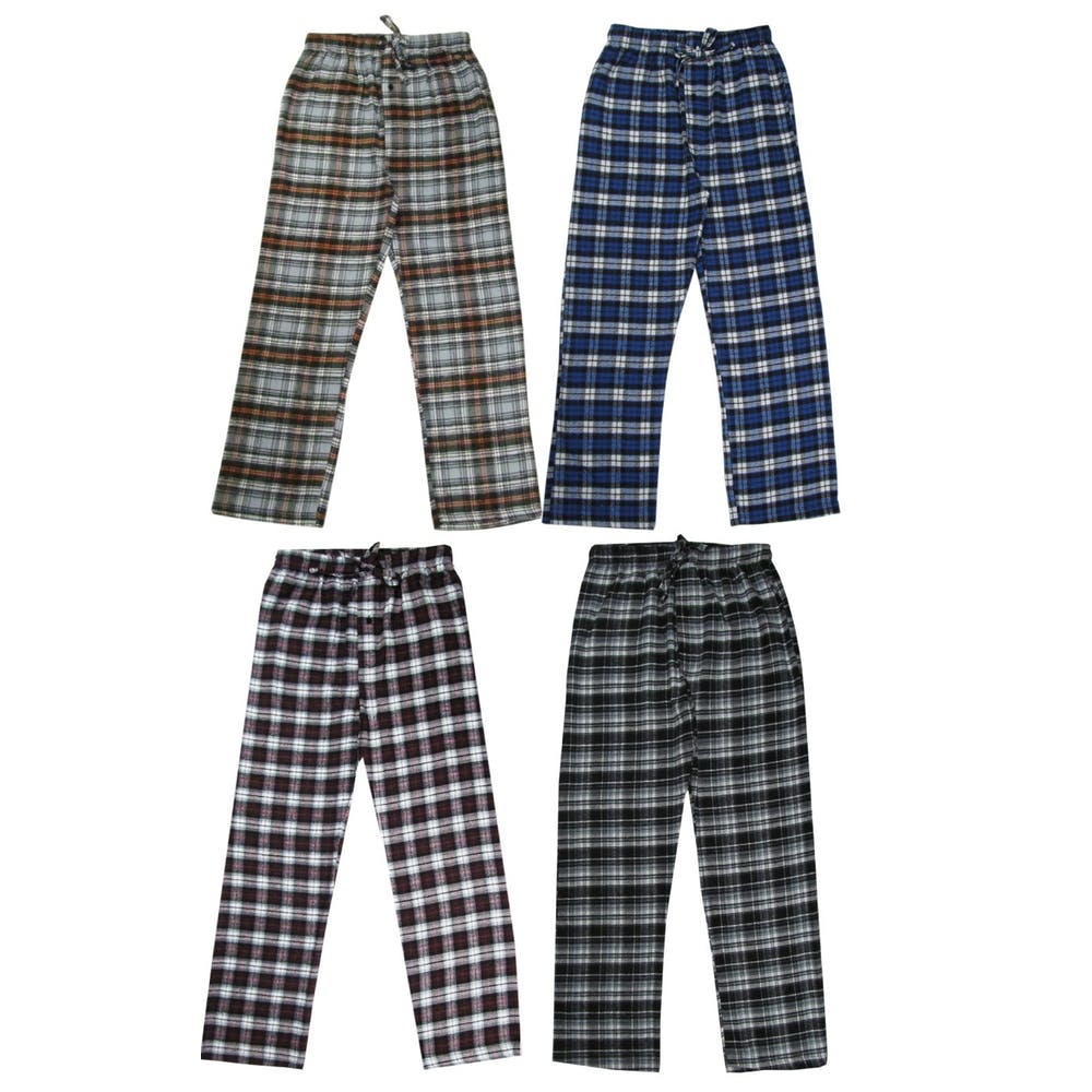 Men's Big & Tall Plaid Pajama Pants - 3 Colors 2X 2