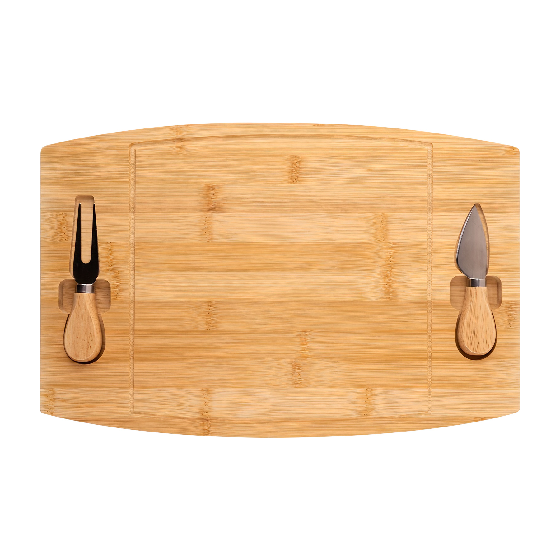Long Curved Wooden Cutting Cheese Board Set 5